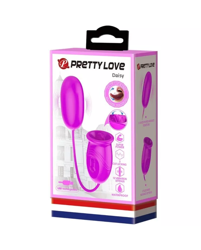PRETTY LOVE - VIBRATEUR RECHARGEABLE DAISY DUAL EGG VIOLET PRETTY LOVE - VIBRATEUR RECHARGEABLE DAISY DUAL EGG VIOLET