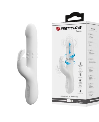 PRETTY LOVE - VIBRATEUR REESE AVEC ROTATION ARGENTÉE