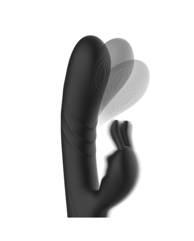 BLACK&SILVER - STIMULATEUR DE LAPIN EN SILICONE RECHARGEABLE JAMIE NOIR