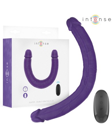 INTENSE - GUNTER DILDO DOUBLE VIBRATEUR 40 CM VIOLET TÉLÉCOMMANDE