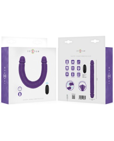 INTENSE - GUNTER DILDO DOUBLE VIBRATEUR 40 CM VIOLET TÉLÉCOMMANDE