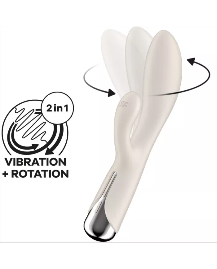 SATISFYER - SPINNING RABBIT 1 CLITORIS ET STIMULATION DU POINT G BEIGE