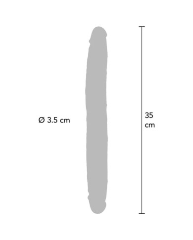 GET REAL - GODEMICHET EN SILICONE À DOUBLE EXTRÉMITÉ CARAMEL 35 CM