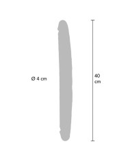 GET REAL - GODEMICHET EN SILICONE À DOUBLE EXTRÉMITÉ CARAMEL 40 CM