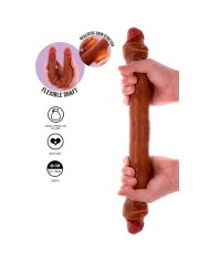 GET REAL - GODEMICHET EN SILICONE À DOUBLE EXTRÉMITÉ CARAMEL 46 CM