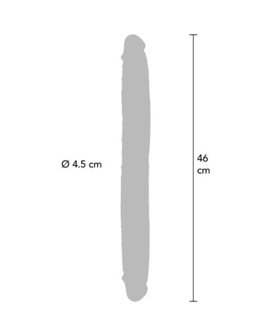 GET REAL - GODEMICHET EN SILICONE À DOUBLE EXTRÉMITÉ CARAMEL 46 CM