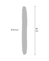 GET REAL - GODEMICHET EN SILICONE À DOUBLE EXTRÉMITÉ CARAMEL 46 CM