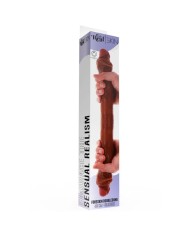 GET REAL - GODEMICHET EN SILICONE À DOUBLE EXTRÉMITÉ CARAMEL 46 CM