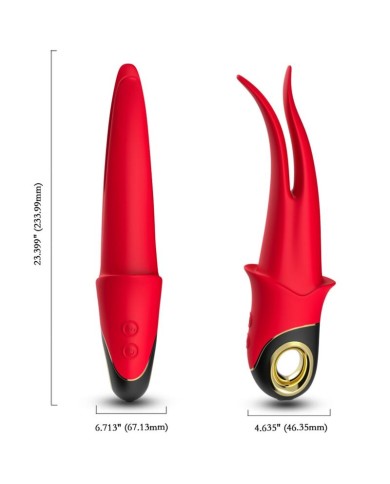 ARMONY - VIBRATEUR SHADOW DOUBLE TÊTE TEASING ROUGE