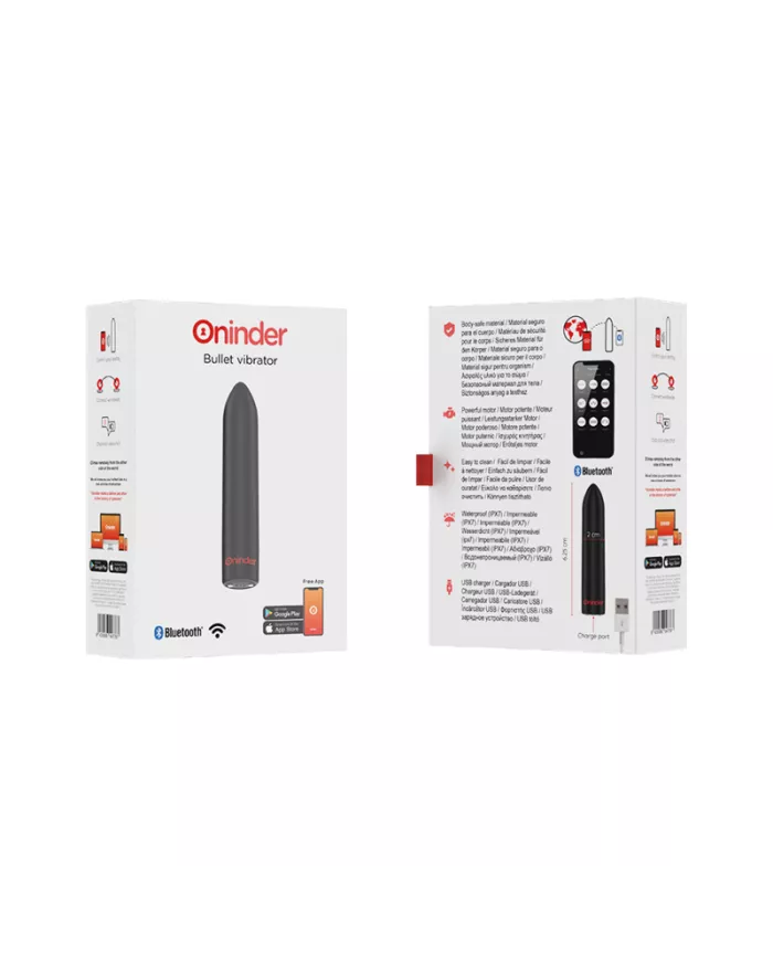 ONINDER - BERLIN VIBRATEUR BULLET NOIR 9 MODES 8,5 X 2 CM - APPLICATION GRATUITE