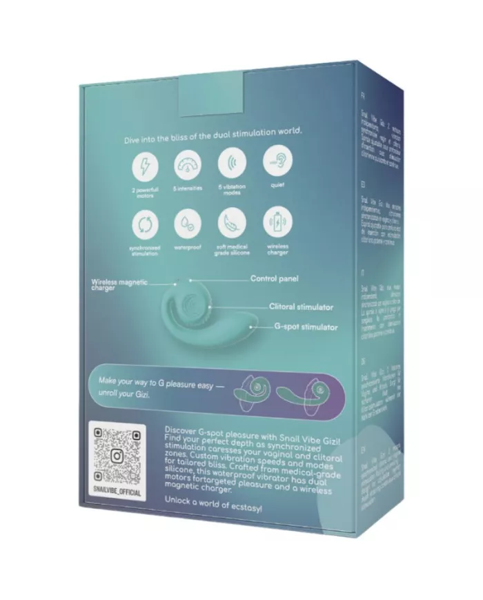 SNAIL VIBE - STIMULATEUR DOUBLE GIZI TURQUOISE SNAIL VIBE - STIMULATEUR DOUBLE GIZI TURQUOISE