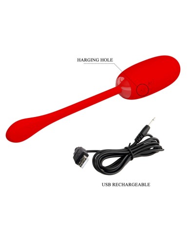 PRETTY LOVE - OEUF VIBRANT JULIUS IMPERMÉABLE-RECHARGEABLE ROUGE