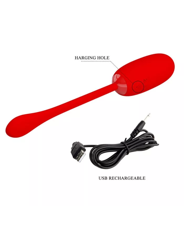 PRETTY LOVE - OEUF VIBRANT JULIUS IMPERMÉABLE-RECHARGEABLE ROUGE