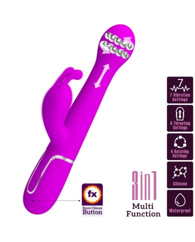 PRETTY LOVE - VIBRATEUR DEJON RABBIT 3 EN 1 MULTIFONCTION VIOLET