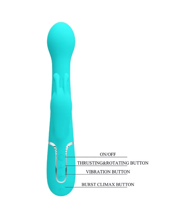 PRETTY LOVE - VIBRATEUR DEJON RABBIT 3 EN 1 MULTIFONCTION VERT AQUA PRETTY LOVE - VIBRATEUR DEJON RABBIT 3 EN 1 MULTIFONCTION VERT AQUA