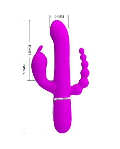 PRETTY LOVE - CAMMY TRIPLE VIBRATEUR MULTIFONCTION 4 EN 1 ROSE