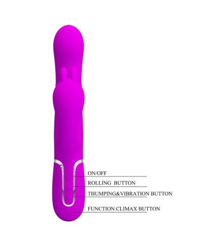 PRETTY LOVE - CAMMY TRIPLE VIBRATEUR MULTIFONCTION 4 EN 1 ROSE