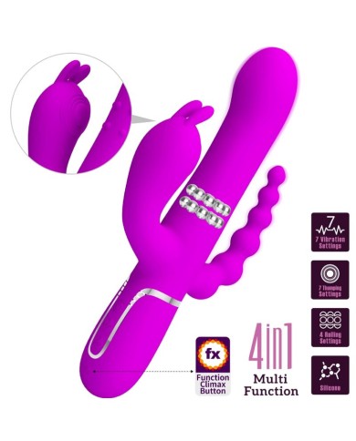 PRETTY LOVE - CAMMY TRIPLE VIBRATEUR MULTIFONCTION 4 EN 1 ROSE