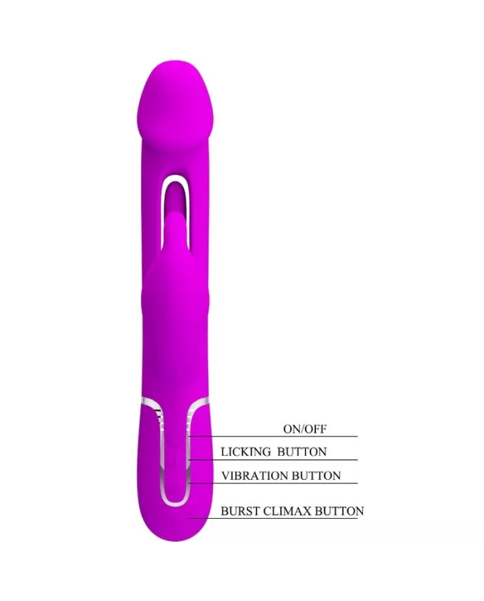 PRETTY LOVE - VIBRATEUR DEJON RABBIT 3 EN 1 MULTIFONCTION  FUCSIA