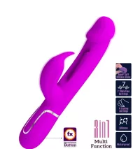PRETTY LOVE - VIBRATEUR DEJON RABBIT 3 EN 1 MULTIFONCTION  FUCSIA