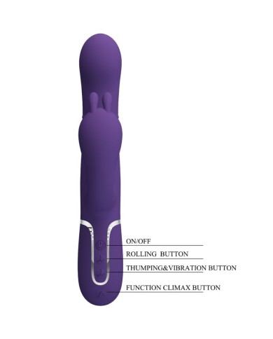 PRETTY LOVE - CAMMY TRIPLE VIBRATEUR MULTIFONCTION 4 EN 1 VIOLET