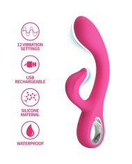 PRETTY LOVE - VIBRATEUR FRITZ RABBIT 12 VIBRATIONS ROSE