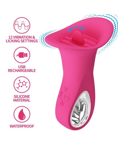PRETTY LOVE - CLYDE VIBRATEUR ORAL LANGUE VIBRANTE 12 VIBRATIONS ROSE