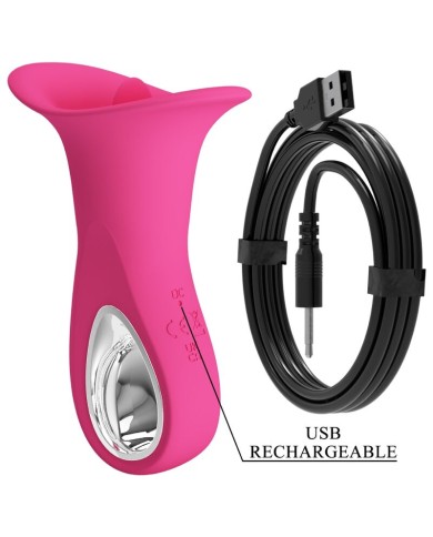 PRETTY LOVE - CLYDE VIBRATEUR ORAL LANGUE VIBRANTE 12 VIBRATIONS ROSE