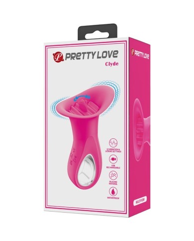 PRETTY LOVE - CLYDE VIBRATEUR ORAL LANGUE VIBRANTE 12 VIBRATIONS ROSE