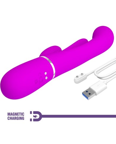 PRETTY LOVE - SHANIA TRIPLE RABBIT VIBRATEUR MULTIFONCTION ROSE