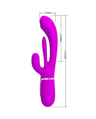 PRETTY LOVE - SHANIA TRIPLE RABBIT VIBRATEUR MULTIFONCTION ROSE