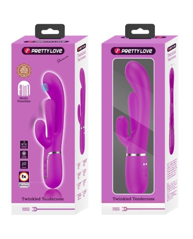 PRETTY LOVE - SHANIA TRIPLE RABBIT VIBRATEUR MULTIFONCTION ROSE