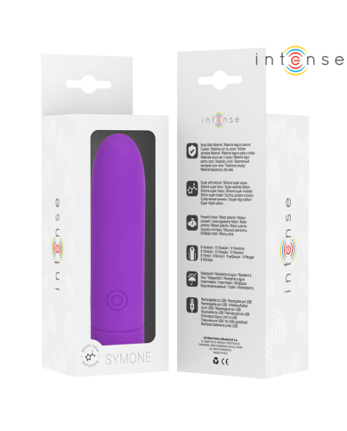 INTENSE - SYMONE BULLET VIBRANT RECHARGEABLE USB 8 VIBRATIONS VIOLET 10 X 2,2 CM