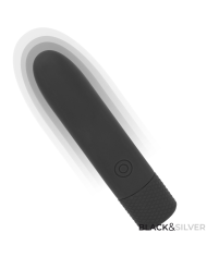 BLACK & SILVER - GERI BULLET VIBRANT RECHARGEABLE USB 8 VIBRATIONS NOIR 10 X 2,2 CM