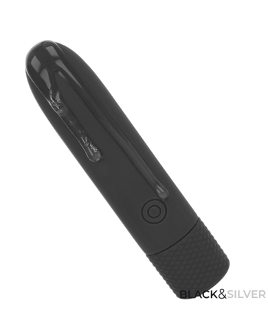 BLACK & SILVER - GERI BULLET VIBRANT RECHARGEABLE USB 8 VIBRATIONS NOIR 10 X 2,2 CM
