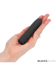 BLACK & SILVER - GERI BULLET VIBRANT RECHARGEABLE USB 8 VIBRATIONS NOIR 10 X 2,2 CM