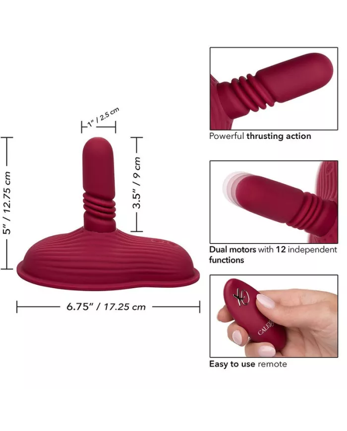 CALEXOTICS - RIDER MASSAGER DOUBLE MOTEUR TÉLÉCOMMANDE ROUGE CALEXOTICS - RIDER MASSAGER DOUBLE MOTEUR TÉLÉCOMMANDE ROUGE