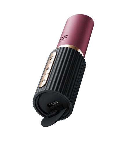 SATISFYER - STIMULATEUR DE CLITORIS DEEP KISS WAVE GRENAT / NOIR