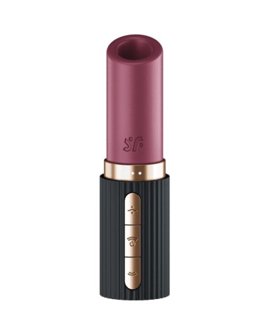 SATISFYER - STIMULATEUR DE CLITORIS DEEP KISS WAVE GRENAT / NOIR