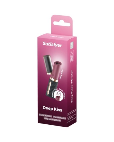 SATISFYER - STIMULATEUR DE CLITORIS DEEP KISS WAVE GRENAT / NOIR