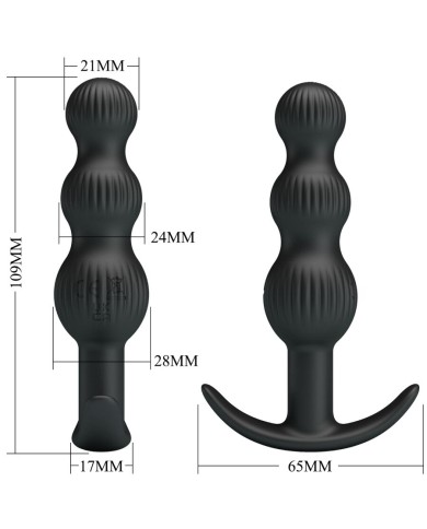 PRETTY LOVE - VIBRATEUR ANAL SIDNEY 10 VIBRATIONS NOIR