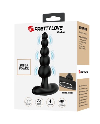 PRETTY LOVE - VIBRATEUR ANAL CORBAN 10 VIBRATIONS NOIR