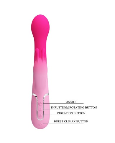 PRETTY LOVE - VIBRATEUR LAPIN MULTIFONCTION 3 EN 1 DEJON ROSE