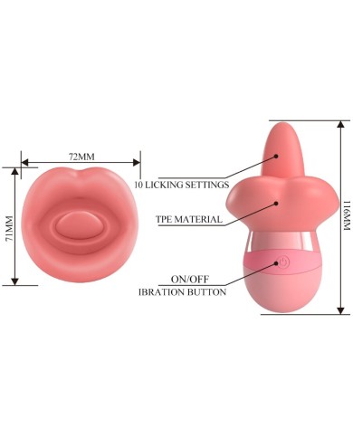 PRETTY LOVE - STIMULATEUR DE CLITORIS KYLEE TONGUE 10 VIBRATIONS ROSE NUDE