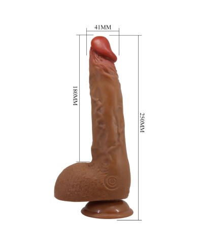 BAILE - MAGNIFIQUE VIBRATEUR RÉALISTE WILKS 5 RÉGLAGES 25 CM MULATO