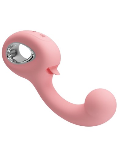 PRETTY LOVE - VIBRATEUR POINT G + STIMULATEUR DE CLITORIS ERYNNYES 10 VIBRATIONS ROSE