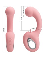 PRETTY LOVE - VIBRATEUR POINT G + STIMULATEUR DE CLITORIS ERYNNYES 10 VIBRATIONS ROSE