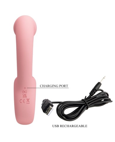 PRETTY LOVE - VIBRATEUR POINT G + STIMULATEUR DE CLITORIS ERYNNYES 10 VIBRATIONS ROSE