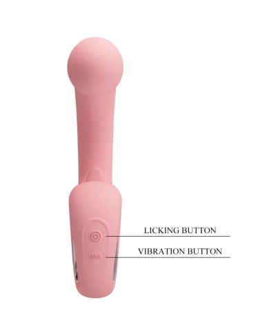 PRETTY LOVE - VIBRATEUR POINT G + STIMULATEUR DE CLITORIS ERYNNYES 10 VIBRATIONS ROSE
