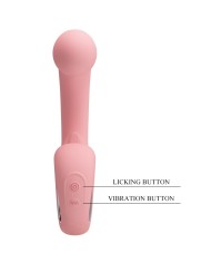 PRETTY LOVE - VIBRATEUR POINT G + STIMULATEUR DE CLITORIS ERYNNYES 10 VIBRATIONS ROSE